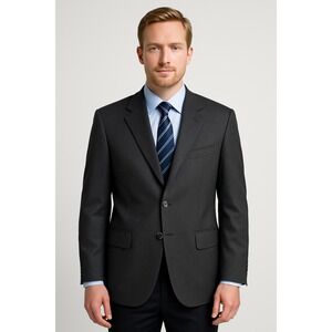 Nino Bertini Men's 42R Charcoal Grey Super 100s Wool Blazer Made in Italy